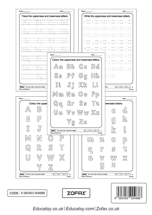 Alphabet Practice Workbook for Kids, Letter Tracing, Matching, Colouri ...