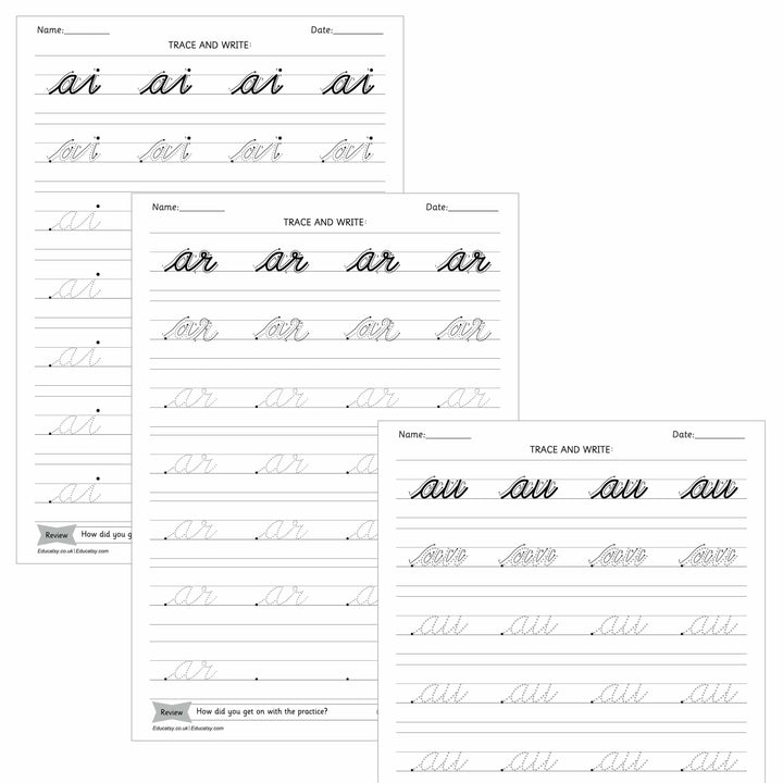 English Cursive Joined Letters Tracing Worksheets For Improve Letter F ...