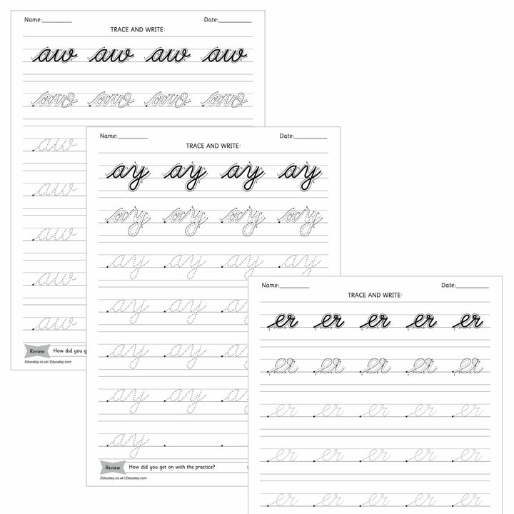 Re Cursive Joined English Cursive Joined Letters Tracing Worksheets For Improve Letter F ...