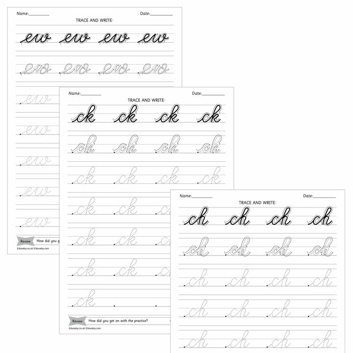 English Cursive Joined Letters Tracing Worksheets For Improve Letter F ...